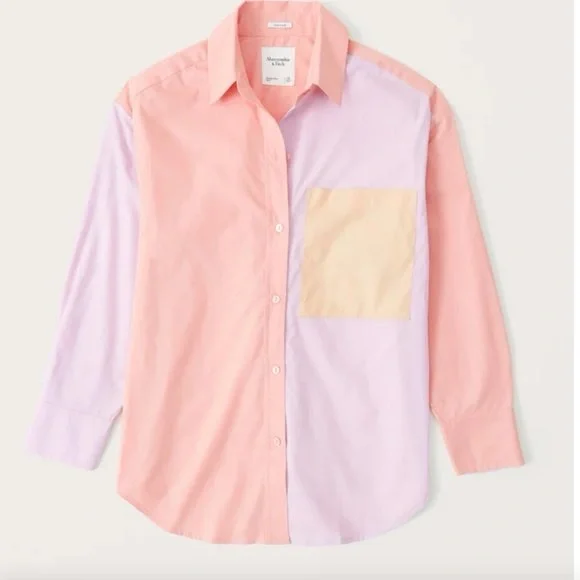 NWT Oversized Poplin Button Up Shirt - Picture 1 of 1